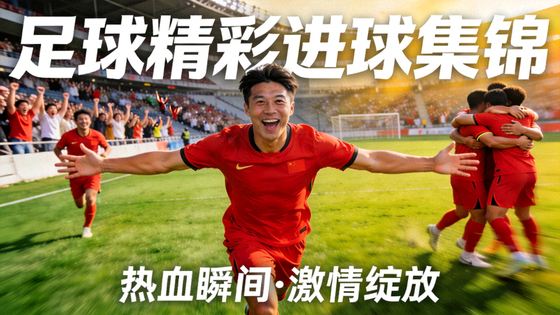 足球比赛精彩进球瞬间集锦视频封面 - 球员庆祝画面